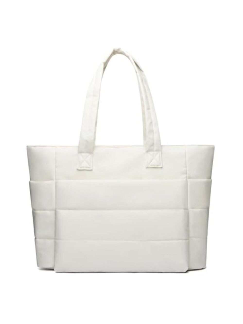 Quilted Puffer Tote Bag - Large Multi Compartment Shoulder Purse